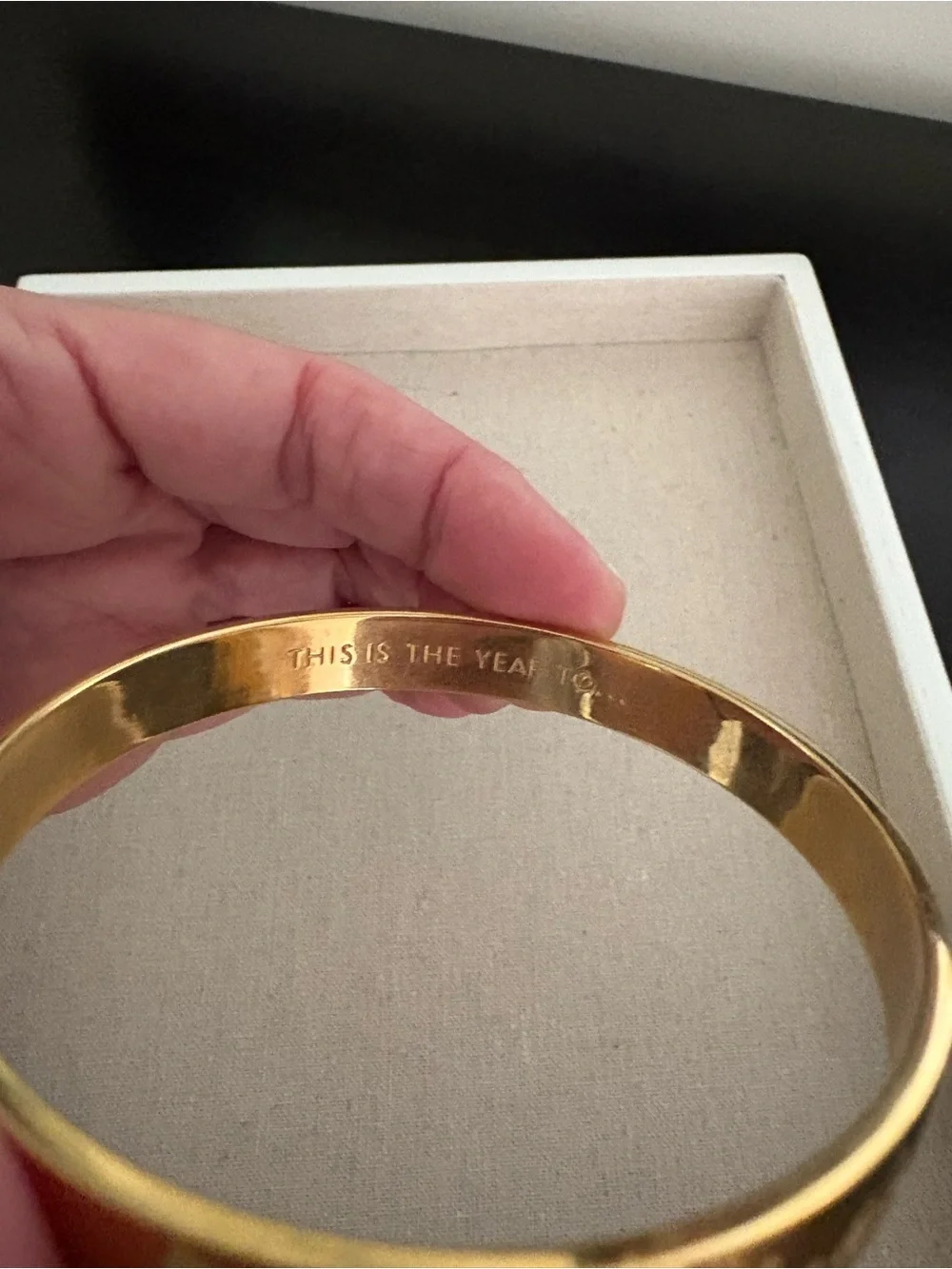 kate spade Gold Idiom Engraved Bangle - Picture 3 of 5